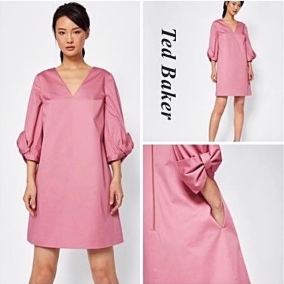 ted baker bow sleeve dress